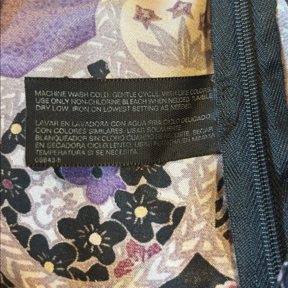 Mixit Whimsygoth Floral Asymmetrical Midi A-Line Skirt Purple Black Size 4